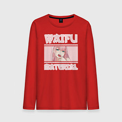 Лонгслив хлопковый мужской Waifu material, цвет: красный