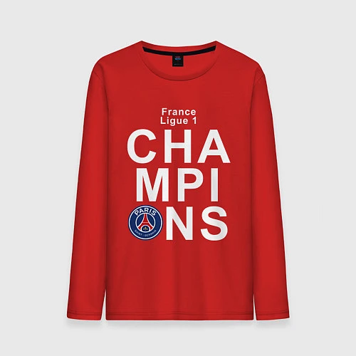 Мужской лонгслив PSG CHAMPIONS / Красный – фото 1