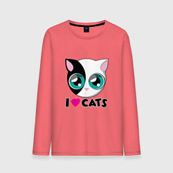 Мужской лонгслив I Love Cats