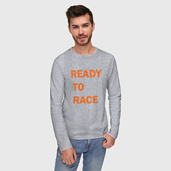 Лонгслив хлопковый мужской KTM READY TO RACE спина Z, цвет: меланж — фото 2