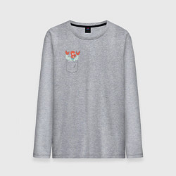 Лонгслив хлопковый мужской Zoidberg карман, цвет: меланж