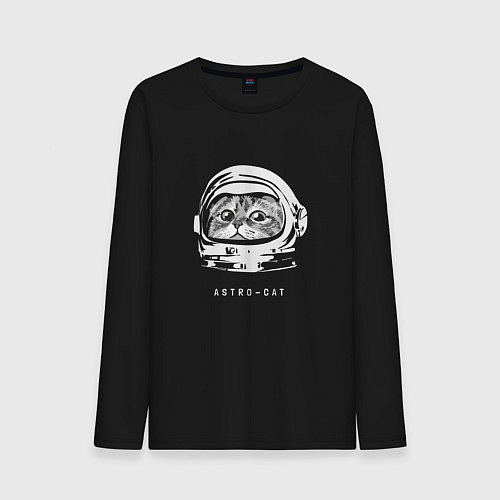 Мужской лонгслив Astro-cat / Черный – фото 1