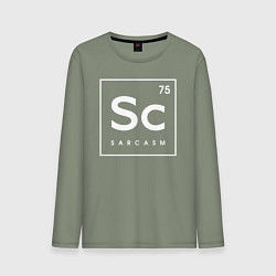 Лонгслив хлопковый мужской Sc SARCASM, цвет: авокадо