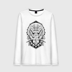 Лонгслив хлопковый мужской Трицераптос, цвет: белый