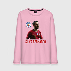 Лонгслив хлопковый мужской Silva Bernardo Манчестер Сити цвета светло-розовый — фото 1