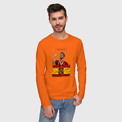 Лонгслив хлопковый мужской Хесус Навас сборная Испании цвета оранжевый — фото 2