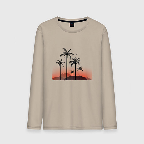 Мужской лонгслив Palm tree / Миндальный – фото 1