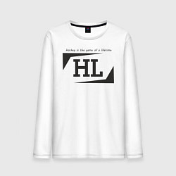 Лонгслив хлопковый мужской Hockey life HL logo, цвет: белый