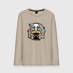 Лонгслив хлопковый мужской THE BINDING OF ISAAC WHO AM I, цвет: миндальный