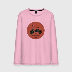 Лонгслив хлопковый мужской Ретро велосипед, цвет: светло-розовый