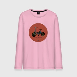 Лонгслив хлопковый мужской Ретро велосипед, цвет: светло-розовый