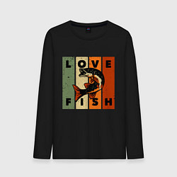 Мужской лонгслив Love fish Люблю рыбу