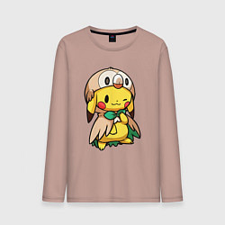 Мужской лонгслив Пикачу - совенок