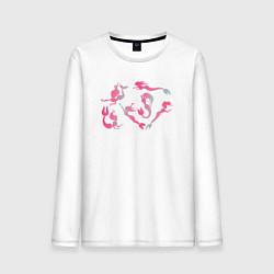 Лонгслив хлопковый мужской Русалки градиент, цвет: белый