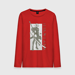 Лонгслив хлопковый мужской Nier replicant, цвет: красный