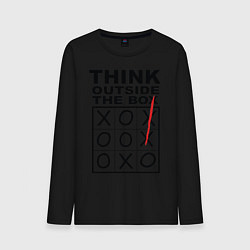 Лонгслив хлопковый мужской THINK OUTSIDE THE BOX, цвет: черный