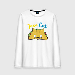 Лонгслив хлопковый мужской Taco Cat, цвет: белый