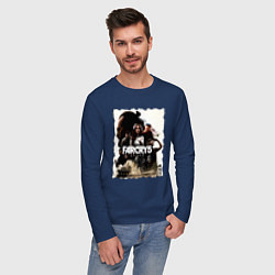 Лонгслив хлопковый мужской FARCRY GAME, цвет: тёмно-синий — фото 2