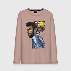 Лонгслив хлопковый мужской Lionel Messi Barcelona Argentina Striker, цвет: пыльно-розовый