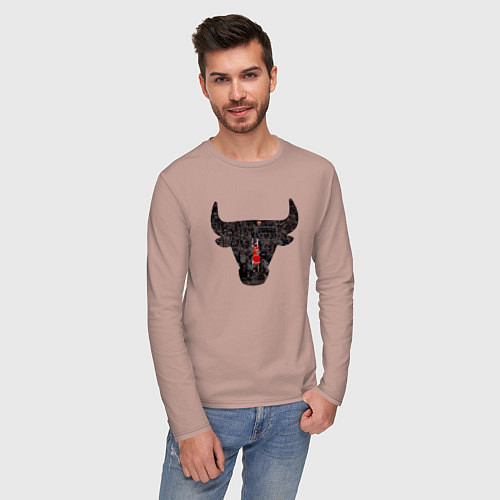 Мужской лонгслив Bulls - Jordan / Пыльно-розовый – фото 3