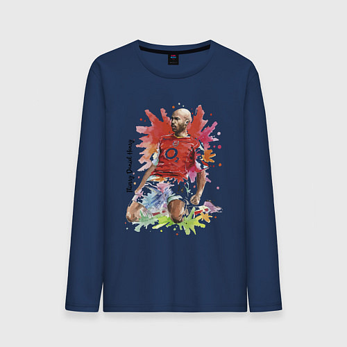 Мужской лонгслив Thierry Daniel Henry / Тёмно-синий – фото 1