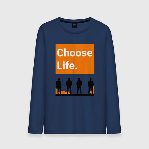 Мужской лонгслив Choose Life / Тёмно-синий – фото 1
