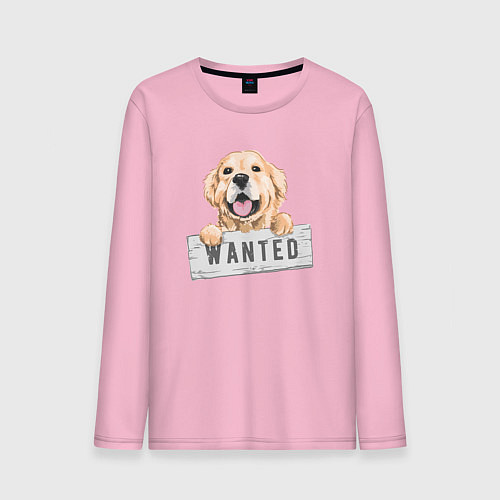Мужской лонгслив Dog Wanted / Светло-розовый – фото 1