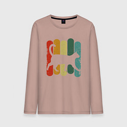 Лонгслив хлопковый мужской Walking Cat, цвет: пыльно-розовый