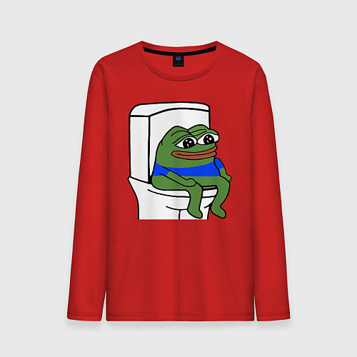 Мужской лонгслив Лягушонок пепе / Красный – фото 1