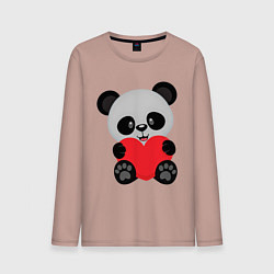 Лонгслив хлопковый мужской Love Панда, цвет: пыльно-розовый