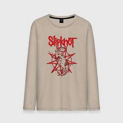 Лонгслив хлопковый мужской Slipknot Slip Goats Art, цвет: миндальный