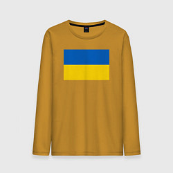 Лонгслив хлопковый мужской Украина Флаг Украины цвета горчичный — фото 1