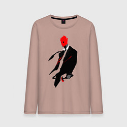 Лонгслив хлопковый мужской Дорохэдоро Син, цвет: пыльно-розовый