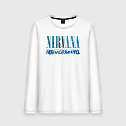 Лонгслив хлопковый мужской Nirvana Нирвана Рок Rock, цвет: белый