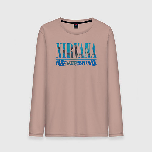 Мужской лонгслив Nirvana Нирвана Рок Rock / Пыльно-розовый – фото 1