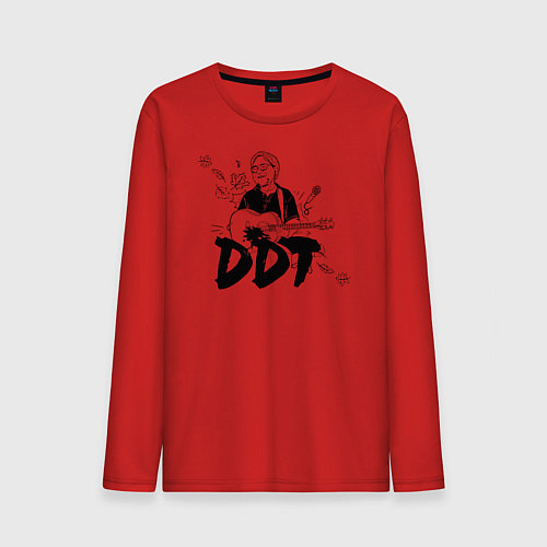 Мужской лонгслив DDT Юрий Шевчук / Красный – фото 1