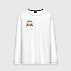 Лонгслив хлопковый мужской Картман в кармане, цвет: белый