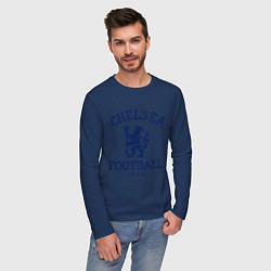 Лонгслив хлопковый мужской Chelsea FC: Lion, цвет: тёмно-синий — фото 2