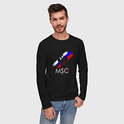Лонгслив хлопковый мужской Russia Our Side New 202223, цвет: черный — фото 2