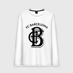 Лонгслив хлопковый мужской FC Barcelona, цвет: белый