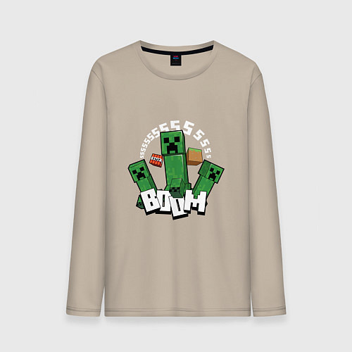 Мужской лонгслив Криперы Creepers и Динамит / Миндальный – фото 1