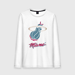Лонгслив хлопковый мужской Miami Heat, цвет: белый