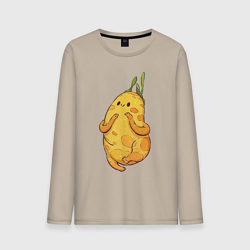 Мужской лонгслив Милая картошка / Миндальный – фото 1