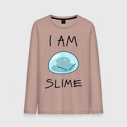 Лонгслив хлопковый мужской I AM SLIME, цвет: пыльно-розовый