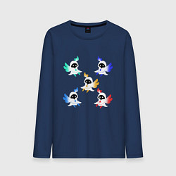 Лонгслив хлопковый мужской ЭЛЕМЕНТЫ ГЕНШИН, цвет: тёмно-синий