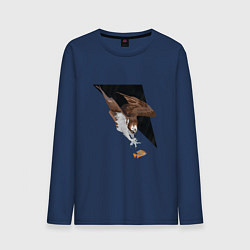 Лонгслив хлопковый мужской Орёл в деле, цвет: тёмно-синий