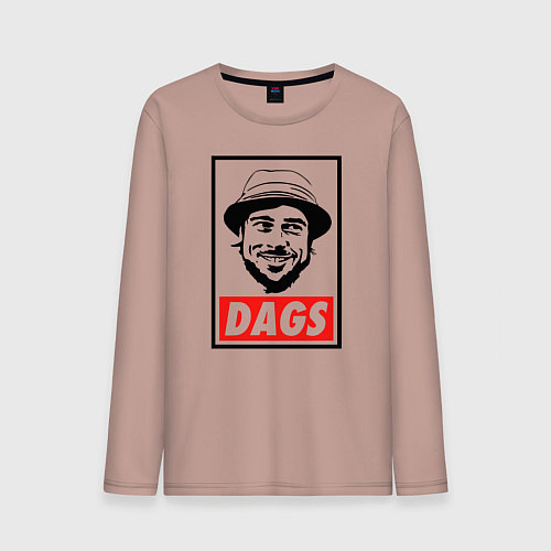 Мужской лонгслив Snatch: Dags / Пыльно-розовый – фото 1