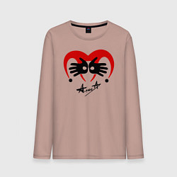 Лонгслив хлопковый мужской Черная метка - Алиса, цвет: пыльно-розовый
