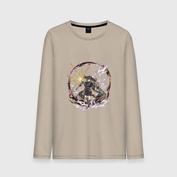 Лонгслив хлопковый мужской Скарамучча в деле, цвет: миндальный