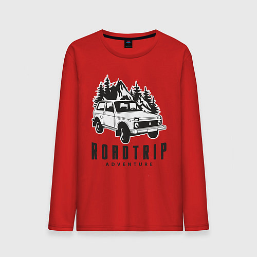 Мужской лонгслив Niva roadtrip / Красный – фото 1
